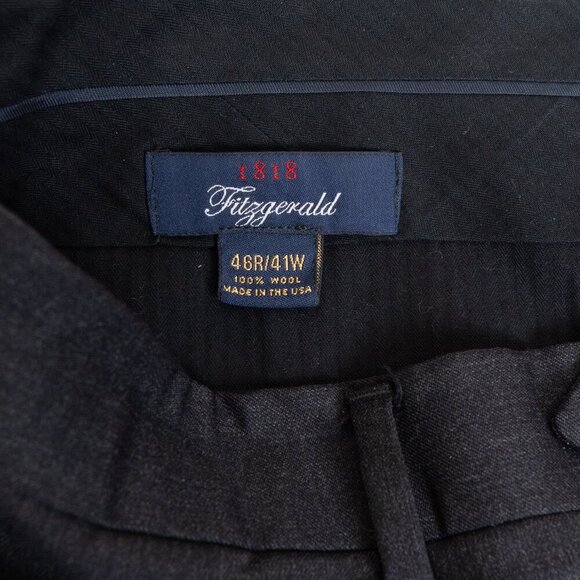 Brooks Brothers 2-Piece Fitzgerald Suit Wool Dark Gray Size 46 R 40W Made in USA - Picture 6 of 16